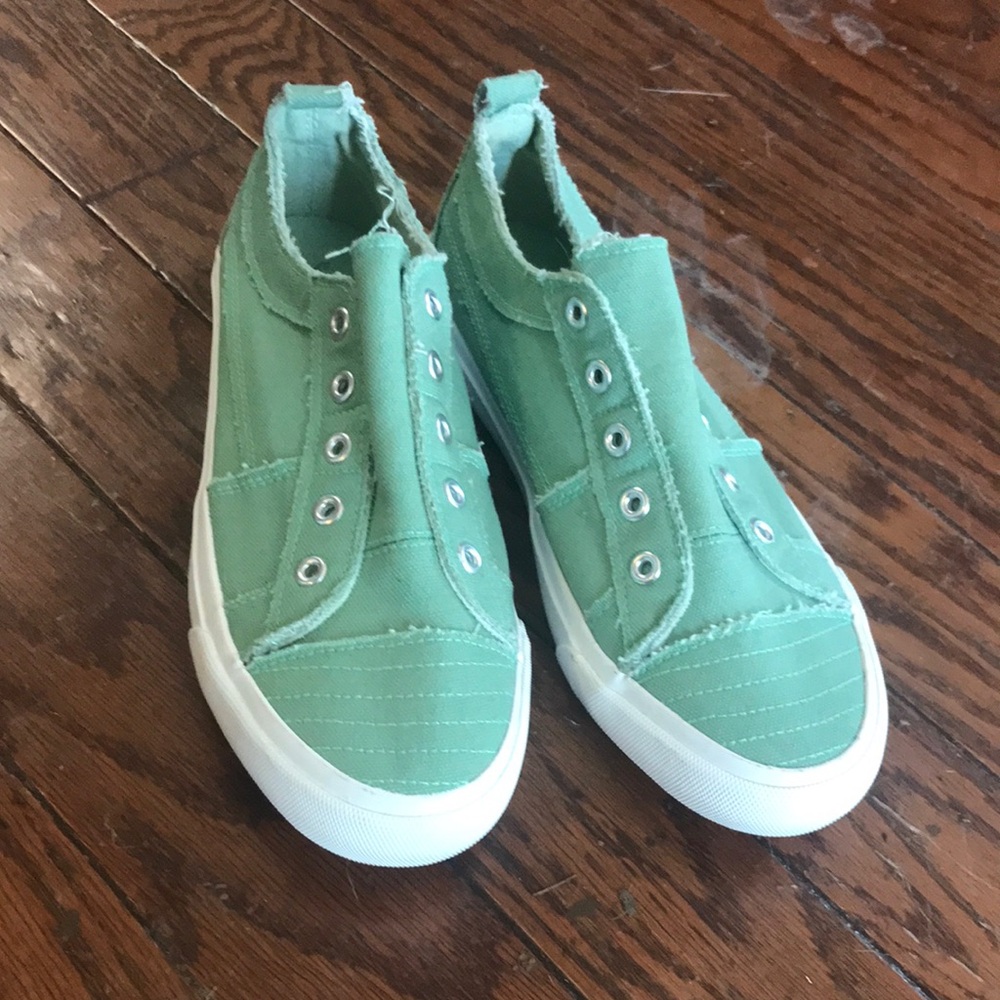 Corkys Mint Green Slip-On Canvas Sneakers